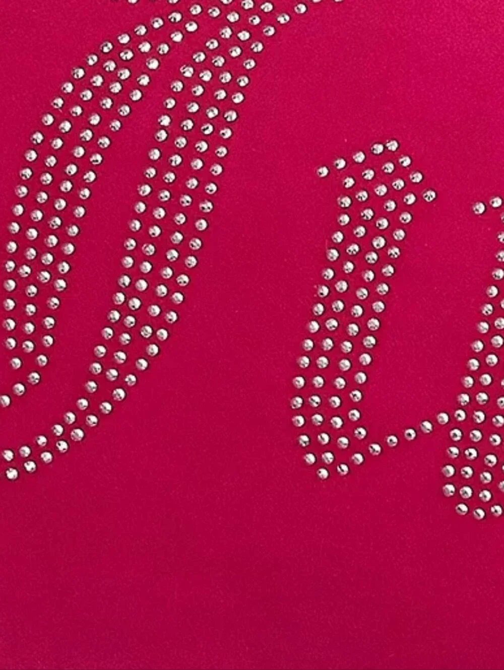 Juicy Couture Home Silver-Tone Rhinestone Decorative Pillow- Hot Pink